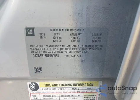 2011 Chevrolet Malibu Ls from USA, damaged, VIN 1G1ZB5E15BF199958